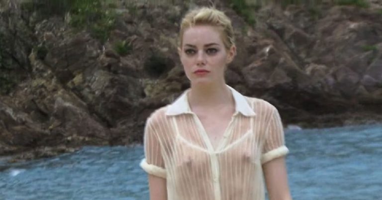 Actress Emma Stone Showing Her Pσinty Ni-ρρlєs (7 Pictures)